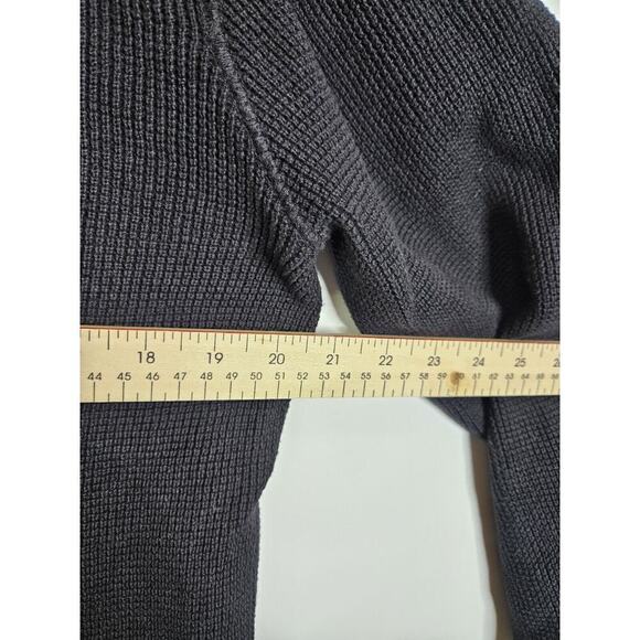 Michael Kors Mens Full Zip Cardigan Sweater Large Classic 100% Cotton Black - Picture 4 of 6